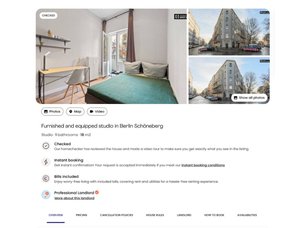 Spotahome service: furnished studio in berlin screenshot